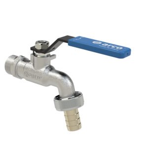 GRIFO CURVO 1/2 X 1/2 PALANCA AZUL