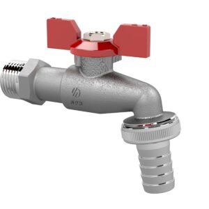 GRIFO CURVO SENA 1/2X3/4 MARIPOSA GRIS