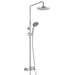 Monomando ducha columna 3V. Girona telesc. Roc. Red. 250mm INOX cromado GIR1794C Griferias Borras