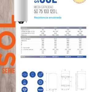 TERMO 100 L. SOL - Triposicional - Energía Solar Fotovoltaica