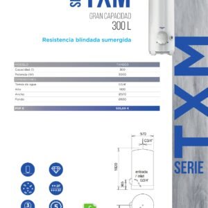 TERMO 300 L. TXM - Vertical suelo, salida superior