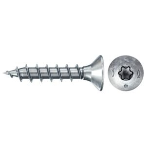 Tornillos para madera fischer PowerFast II CTF 3x12 BC con cabeza avellanada, rosca total y engarce TX (1000 uds.)