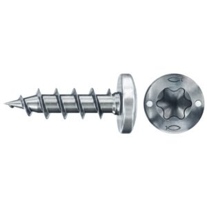 Tornillo de aglomerado fischer PowerFast II PTF 3,5x20 BC con cabeza redonda, rosca completa y engarce TX (200 uds.)