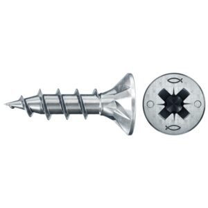 Tornillo de aglomerado fischer PowerFast II CZF 4x16 BC con cabeza avellanada, rosca total y engarce PZ (200 uds.)