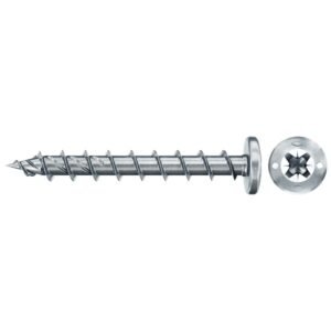 Tornillo de aglomerado fischer PowerFast II PZF 6x70 BC con cabeza redonda, rosca completa y engarce PZ (50 uds.)