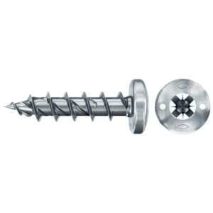 Tornillo de aglomerado fischer PowerFast II PZF 5x16 BC con cabeza redonda, rosca completa y engarce PZ (200 uds.)