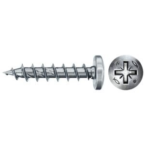 Tornillos de aglomerado fischer PowerFast II PZF 3x12 BC con cabeza redonda, rosca completa y engarce PZ (40 uds.)