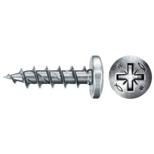 Tornillos de aglomerado fischer PowerFast II PZF 4,5x25 BC con cabeza redonda, rosca completa y engarce PZ (15 uds.)