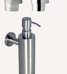 Dosificador de jabón con pulsador instalacion mural capacidad 255 ml