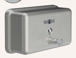 Dosificador de jabón líquido horizontal 1200 ml acero inoxidable blanco