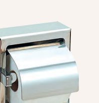 Portarrollos individual acero inoxidable AISI 304 brillo con tapa