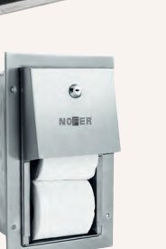 Portarrollos doble encastrado acero inoxidable brillo con tapa