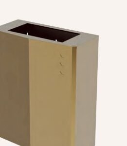 Papelera mural con tapa oro brillo