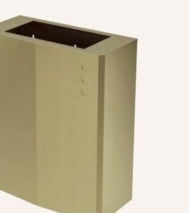 Papelera mural con tapa oro satinado