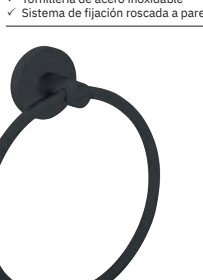 Serie NIZA NEGRO - Toallero de aro acero inoxidable AISI 304