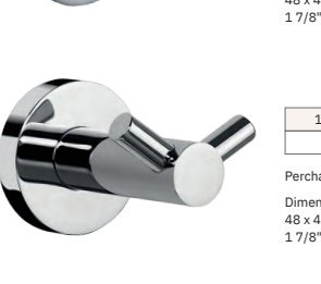 Serie CORFU - Percha doble zinc y acero inoxidable AISI201. Acabado brillo.