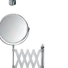 Espejo extensible cuadrado. Visión 3x latón cromado