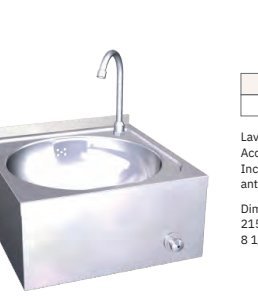 Lavamanos mural accionamiento rodilla pulsador un agua