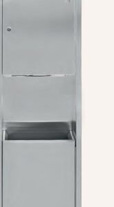 Dispensador papel y papelera 45 l. INOX encastrado Alto 1371, ancho 438, fondo 190