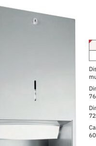 Dispensador de papel toalla de acero inoxidable AISI 304 encastrado