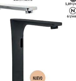 Grifo electrónico 1 agua, caño alto caudal LEED 1,89 l/min