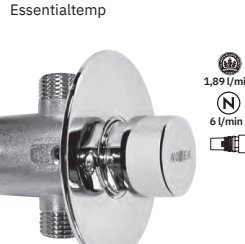 Grifo temporizado lavabo mural 1 agua, panel chapa