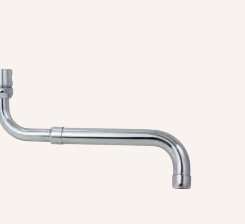 Caño extensible y giratorio de latón cromado con racor para fregadero