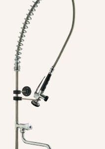 Grifo encimera tipo ducha dos aguas con caño orientable. Altura total aprox. 1300