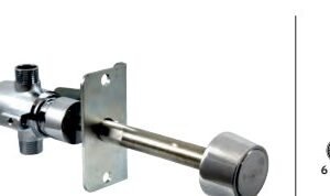 Conjunto grifo antivandálico ducha 1 agua instalación trasmuro en pared de 10 cm, pulsación antiblocaje