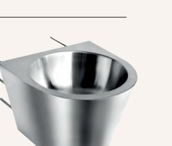 Lavamanos esquinero fijación transmuro acero inoxidable satinado