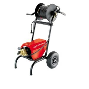 Equipo para limpiar tuberías a alta presión de 100 bares, con tambor de manguera