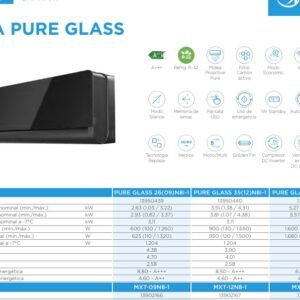 1x1 Mural Pure Glass R32 2,6kW Fri. 2,9kW Cal.