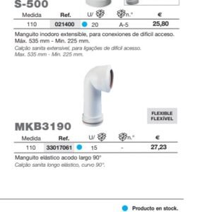 S-500 MANGTO INODORO 110EXT FL 110 EXTEN