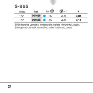 S-865 SIFON BOTELLA EXT.JUNTAF 1 1/4